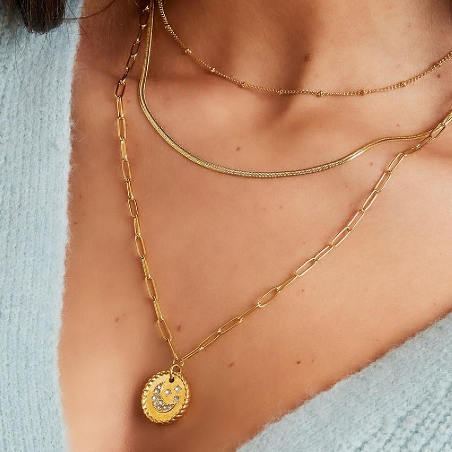 Layered necklace with moon Picture6